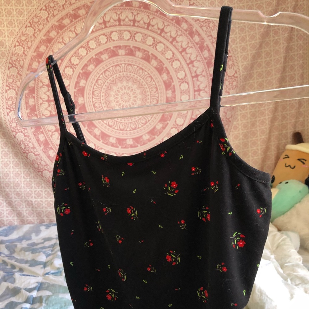 😈Urban Outfitters😈Black w Flowers Bodysuit